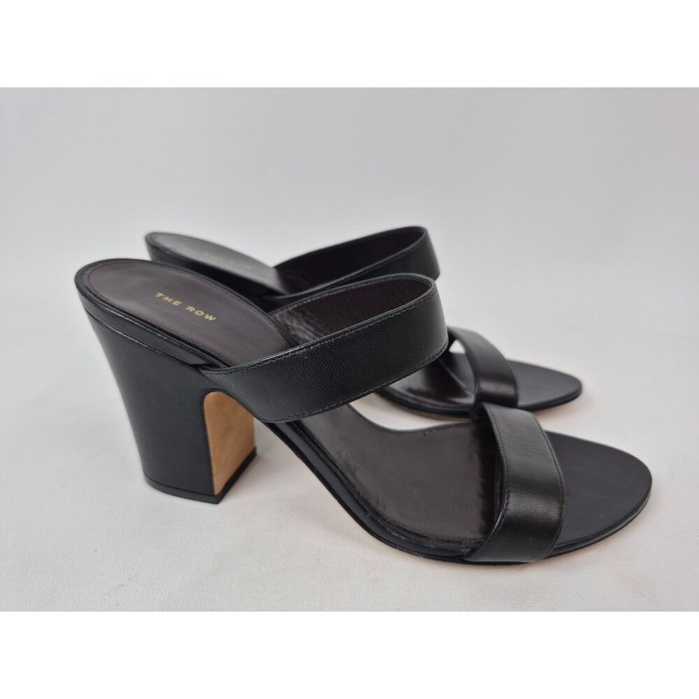 The Row Women's Black Awar Leather Sandals Size 36.5